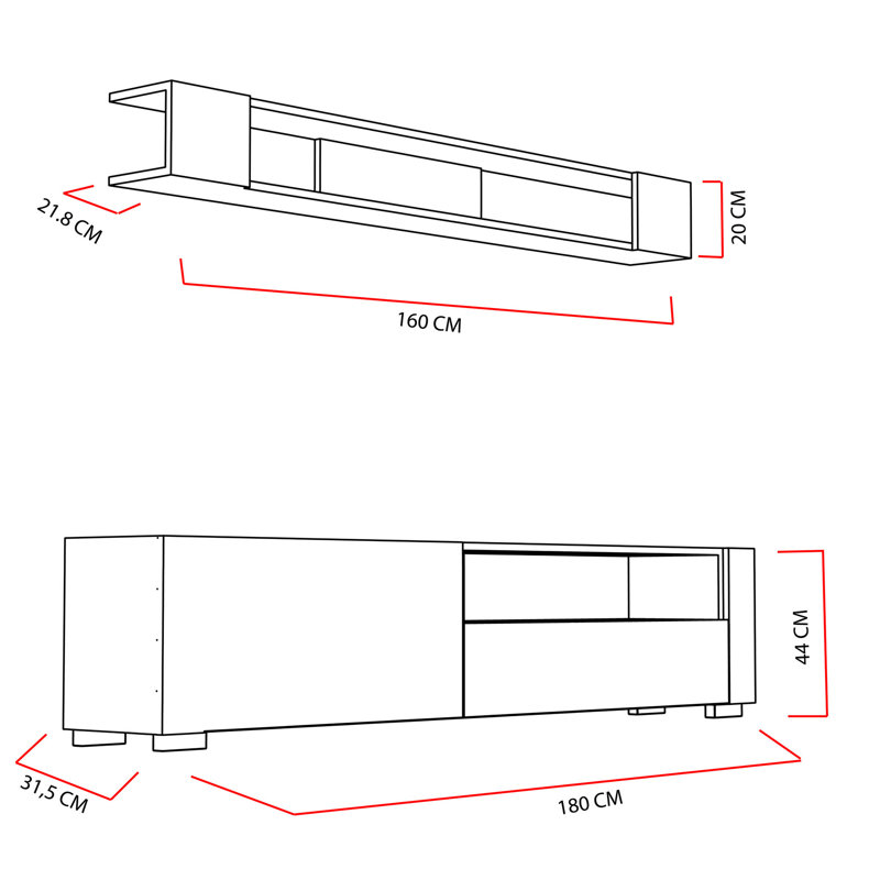 Hillegierd Unfinished Entertainment Centre for TVs up to 60", White/Cordoba