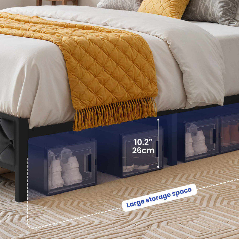 Upholstered Bookcase Storage Bed, Queen, Black