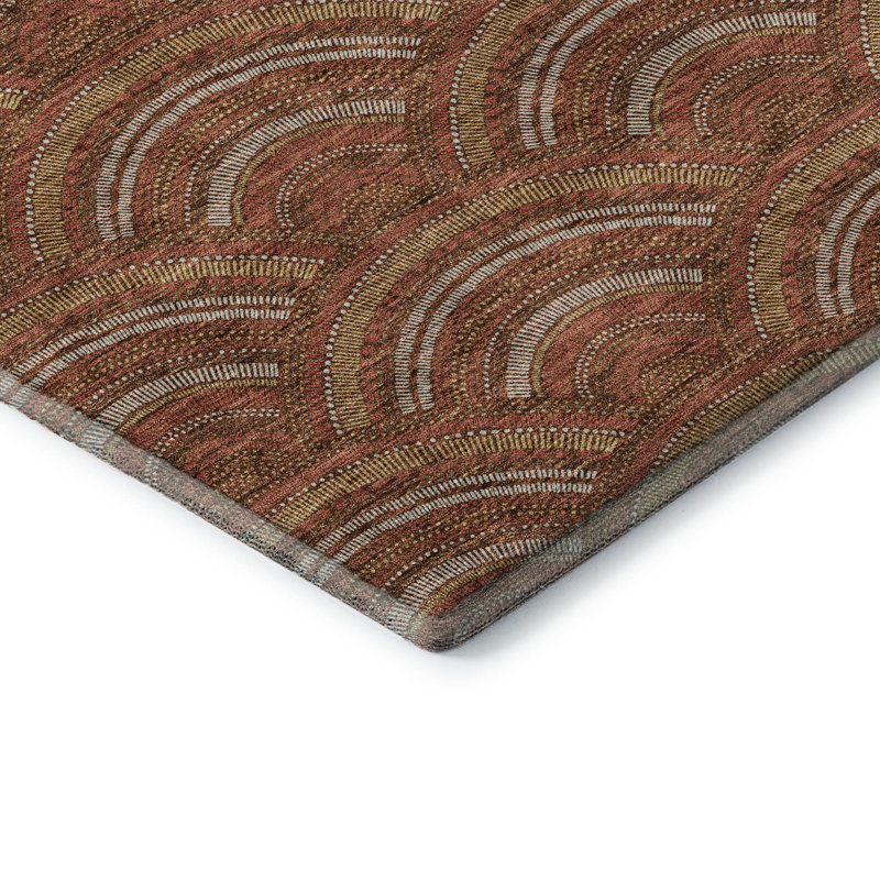 Premium Machine Washable Prisco Paprika Rug, Rectangle 10' x 14'