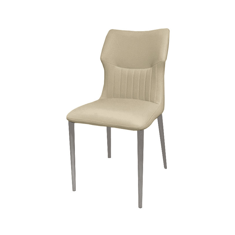 Algol 44cm H Upholstered Side Chair, Beige, Beige