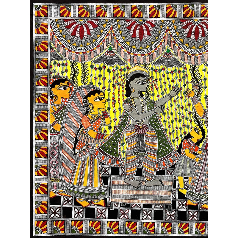 Parikshan - Partie des rituels de mariage | Acrylique sur feuille faite à la main | Par Urwashi Nirala