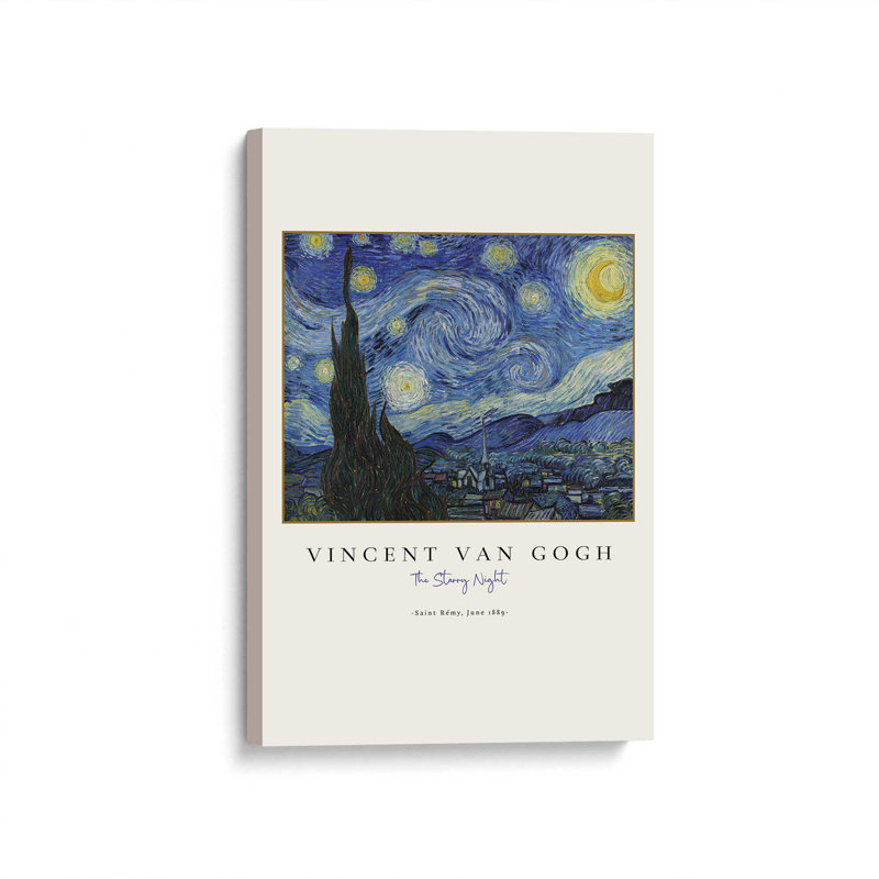 Van Gogh's The Starry Night v3, Toile tendue, H 48 po x l 32 po x P 1,25 po