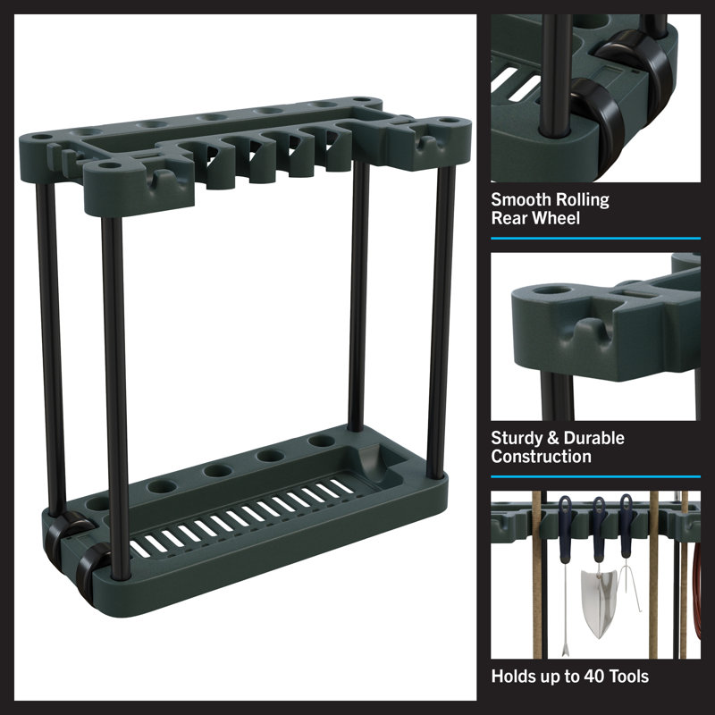 Organisateur pour outils de jardinage Stalwart - peut contenir 40 outils de jardin, organisation de garage et rangement