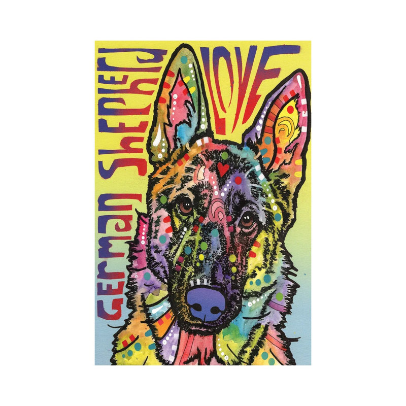 German Shepherd Love by Dean Russo - Gallery-Wrapped Canvas Giclée on Canvas, Canvas, 20.32 cm H x 30.48 cm W