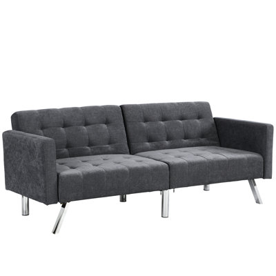 Dark Grey Sleeper With And Structure Convertible Breathable Upholstery Style