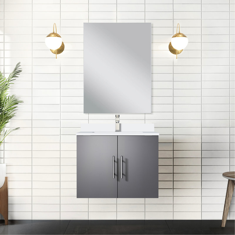 Gris foncé 24 po X 22 Meuble-lavabo avec 18 miroirs, Dark Grey