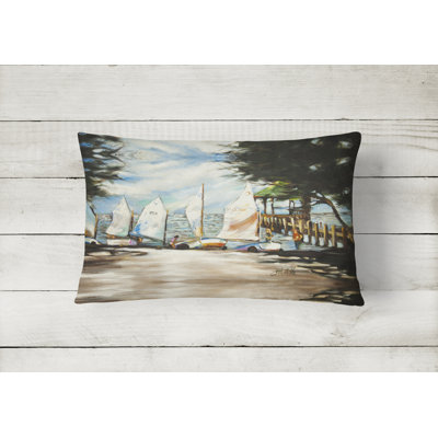Sailing Lessons Sailboats Indoor/Outdoor Throw Pillow