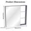 Armoire à pharmacie avec miroir pour salle de bain, miroir de salle de bain mural avec rangement, tablettes réglables, cadre en aluminium, fixation en surface brun noir-130836879-130836880
