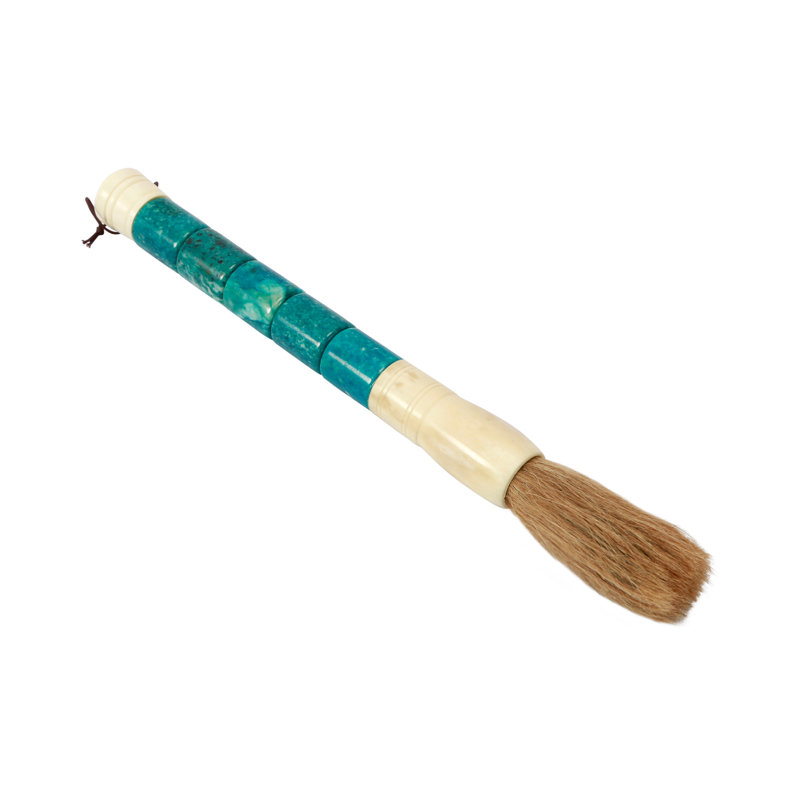 Lily's Living 12.6" Aqua Blue Cylindrical Jade Calligraphy Brush