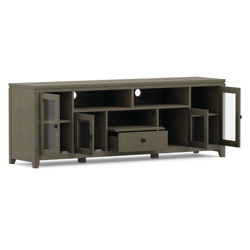 Meuble télé contemporain pour téléviseur de 80 po ou moins Cosmopolitan SOLID WOOD, Gris champêtre