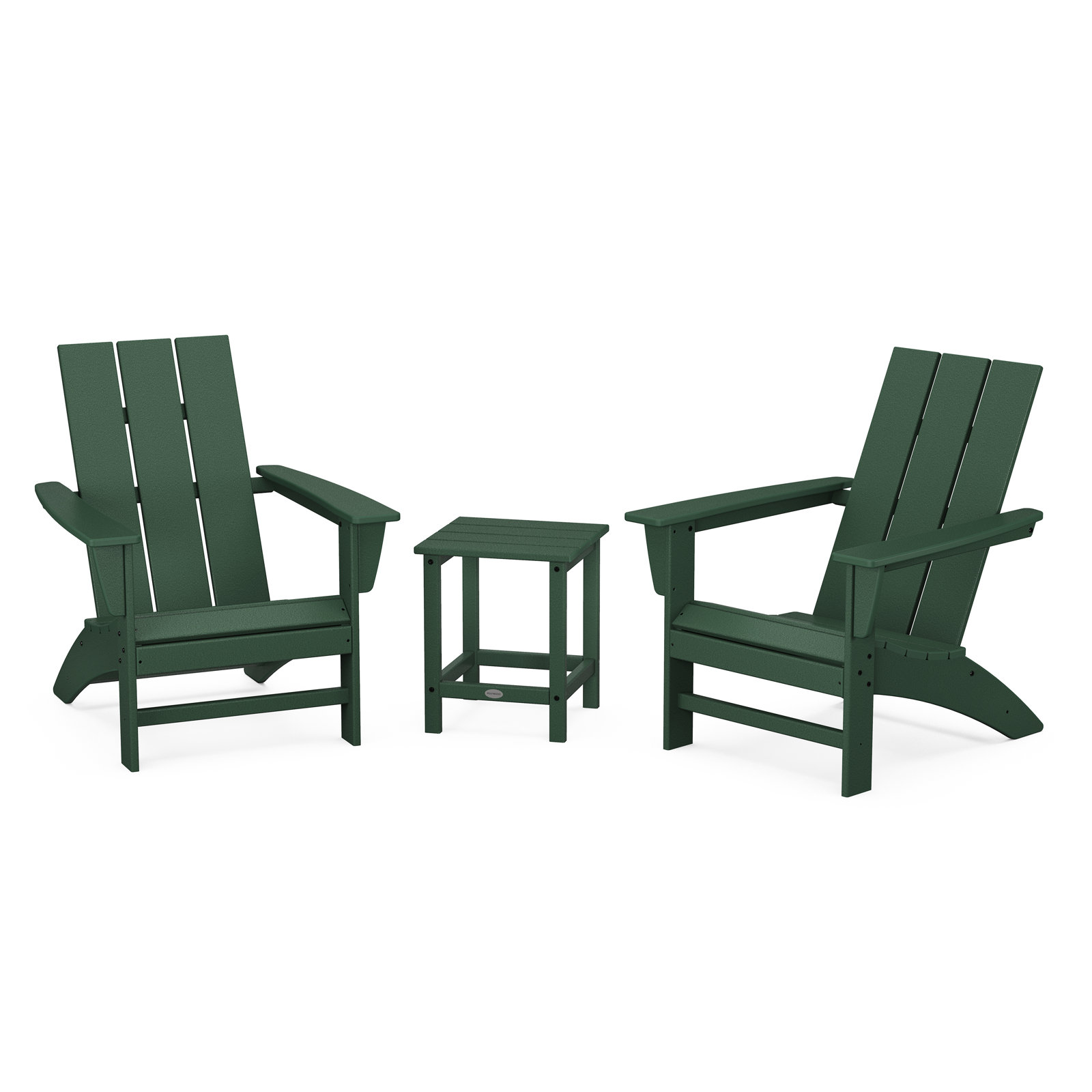 POLYWOOD® Modern Adirondack 2-Person Patio Seating Group, Green