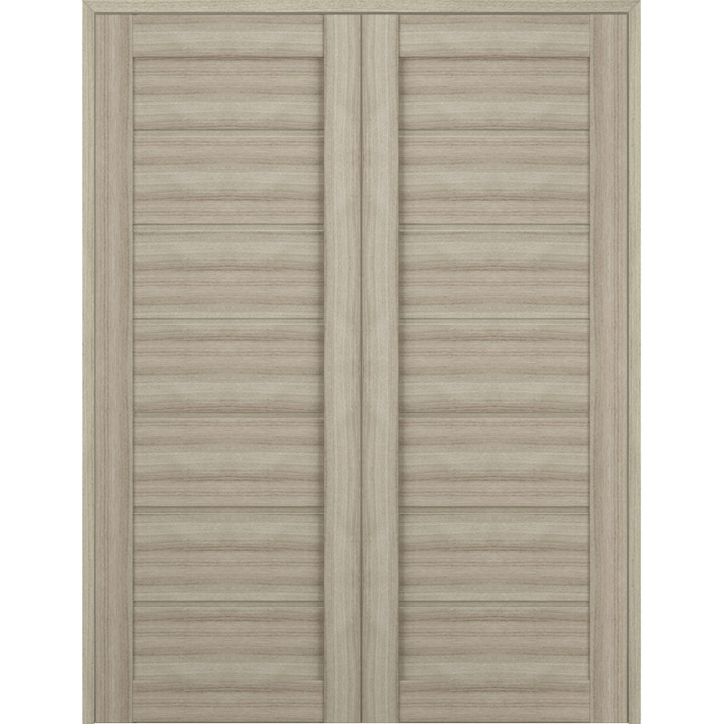 Porte intérieure pré-suspendue double Alda Active, 71,75 po x 79,37 po, Shambor, Réversible