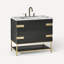 Meuble-lavabo en chêne noir mat H 32,88 po x l 35 po x P 22,5 po