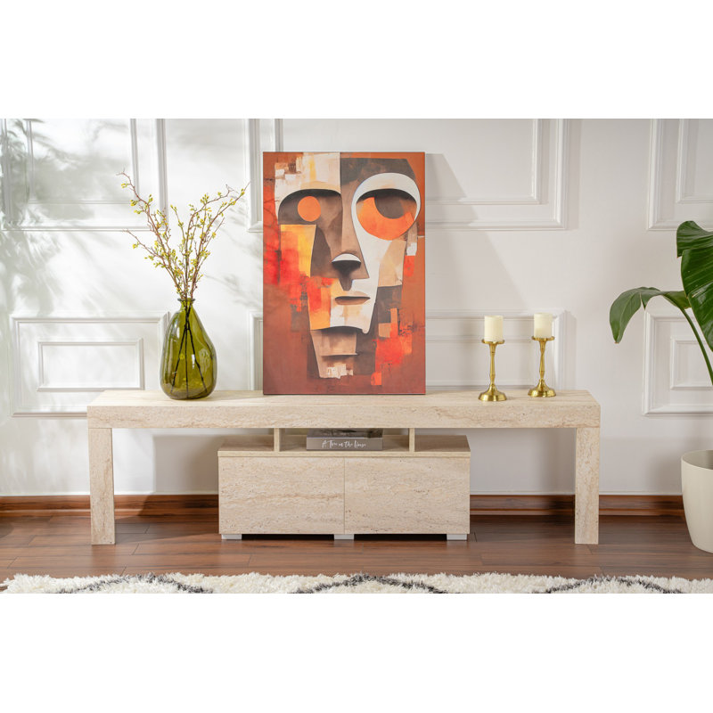 Nordure Unfinished TV Stand for TVs up to 75", Beige