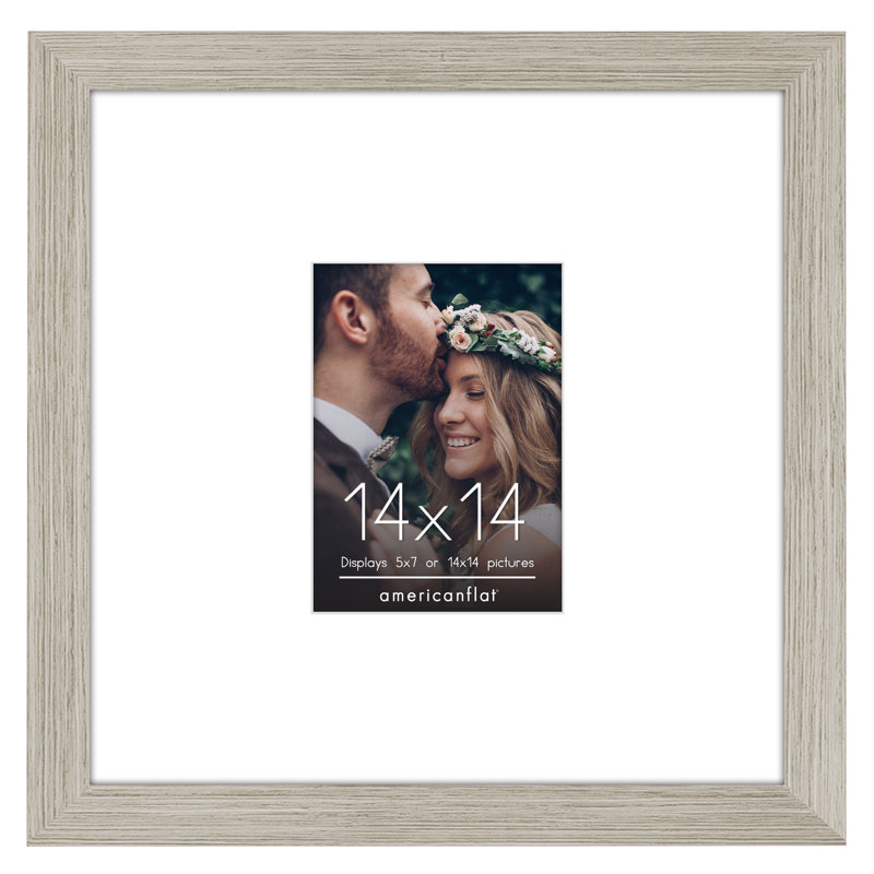 Cadre photo Americanflat Wedding Signature - bois d'ingénierie et verre incassable, Bois flotté