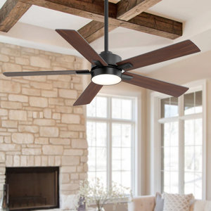 Rolanda 52" 5-inch Downrod Mount Ceiling Fan with Light Kit and Remote Control