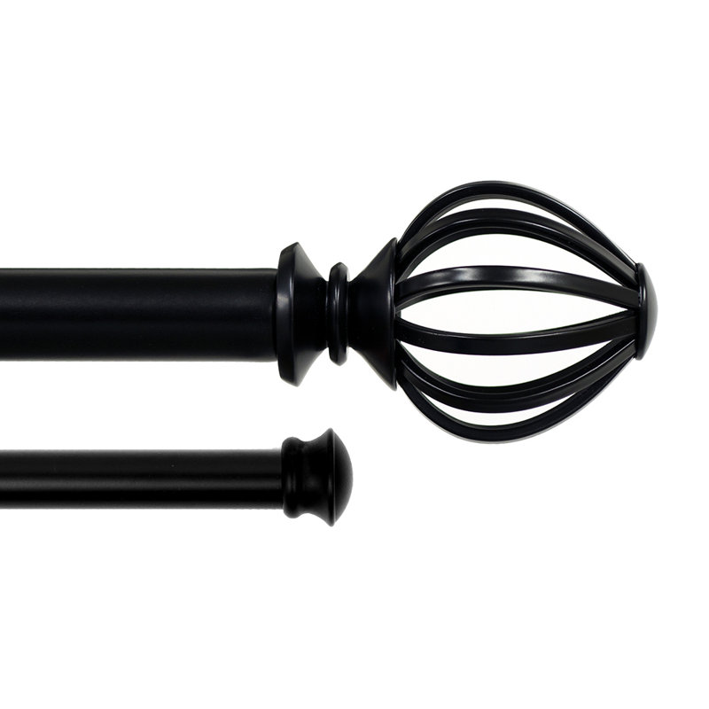 Tringle à rideaux double réglable 1 po Opas, Noir