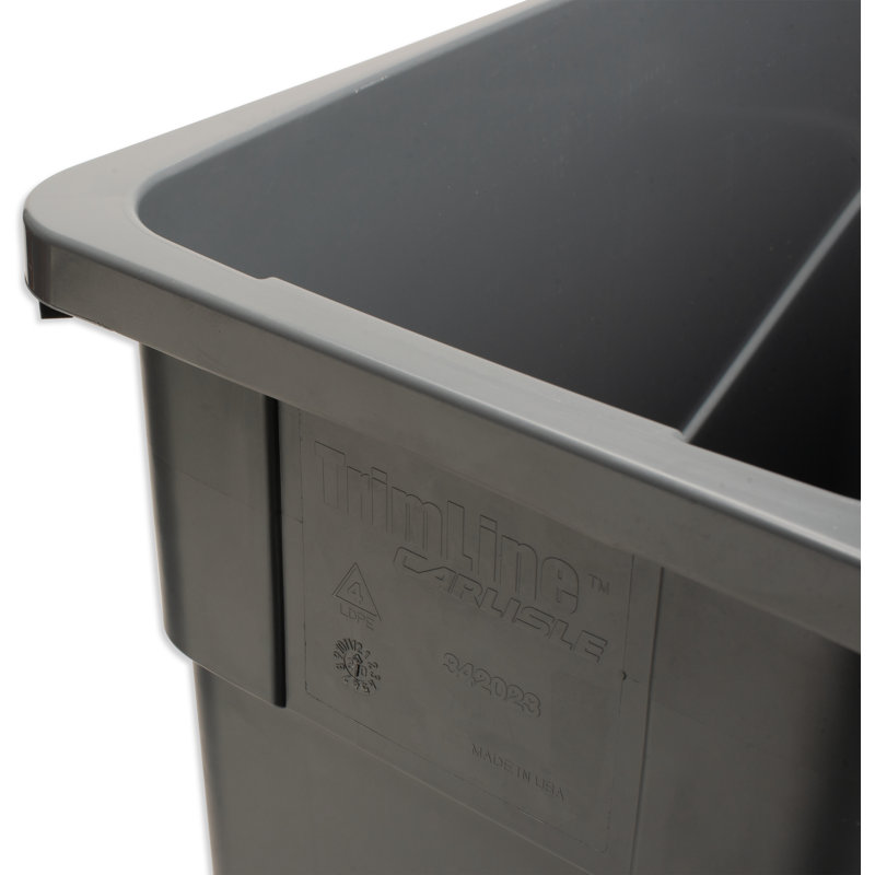 Gray Polyethylene Slim Rectangular 23-Gallon Waste Container