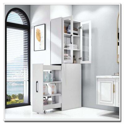 Vitrine avec tablettes coulissantes