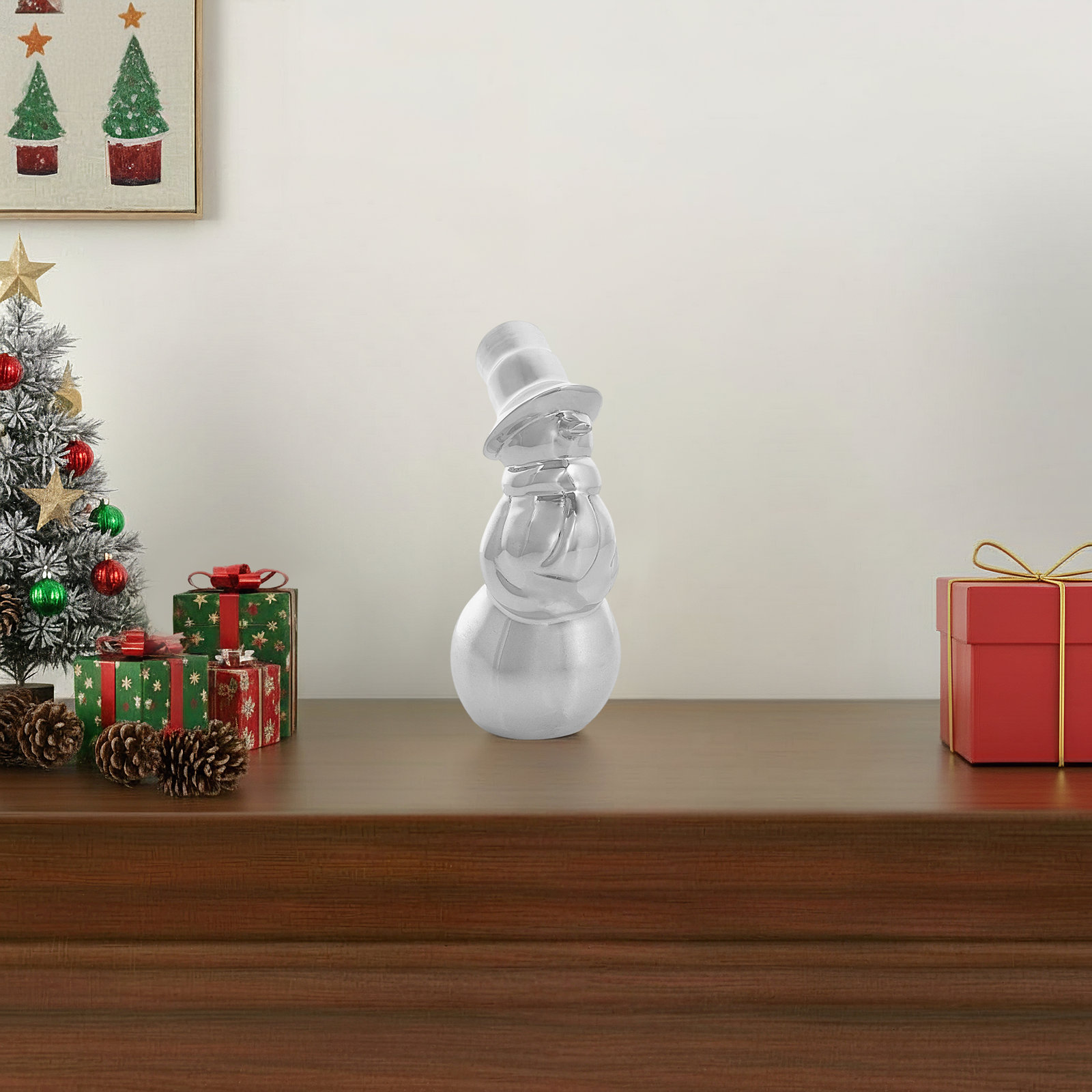 Nambe Mini Snowman Figurine