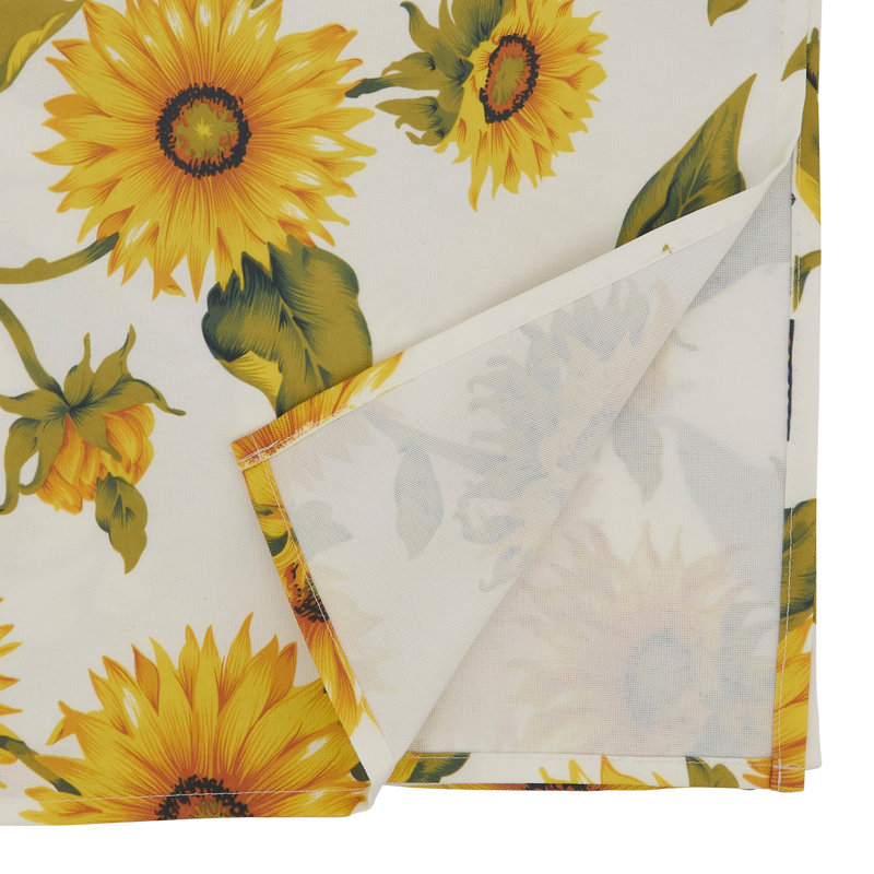 Sunflower Print Summer Fabric Tablecloth, 23 x 19 in
