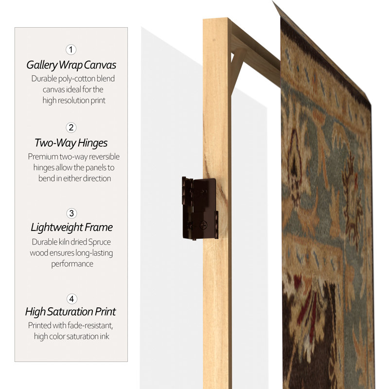 47.25'' 3 - Panel Folding Room Divider, Victorian