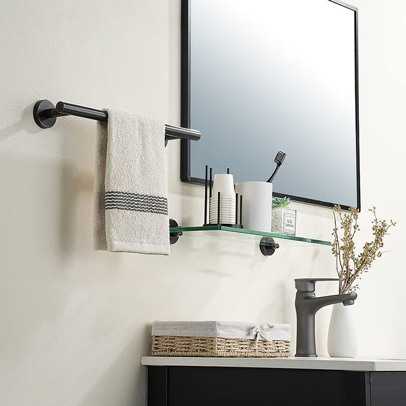 Porte-serviettes mural en acier inoxydable 304, H 1,96 po x L 15 po x P 3,15 po, Bronze frotté à l'huile