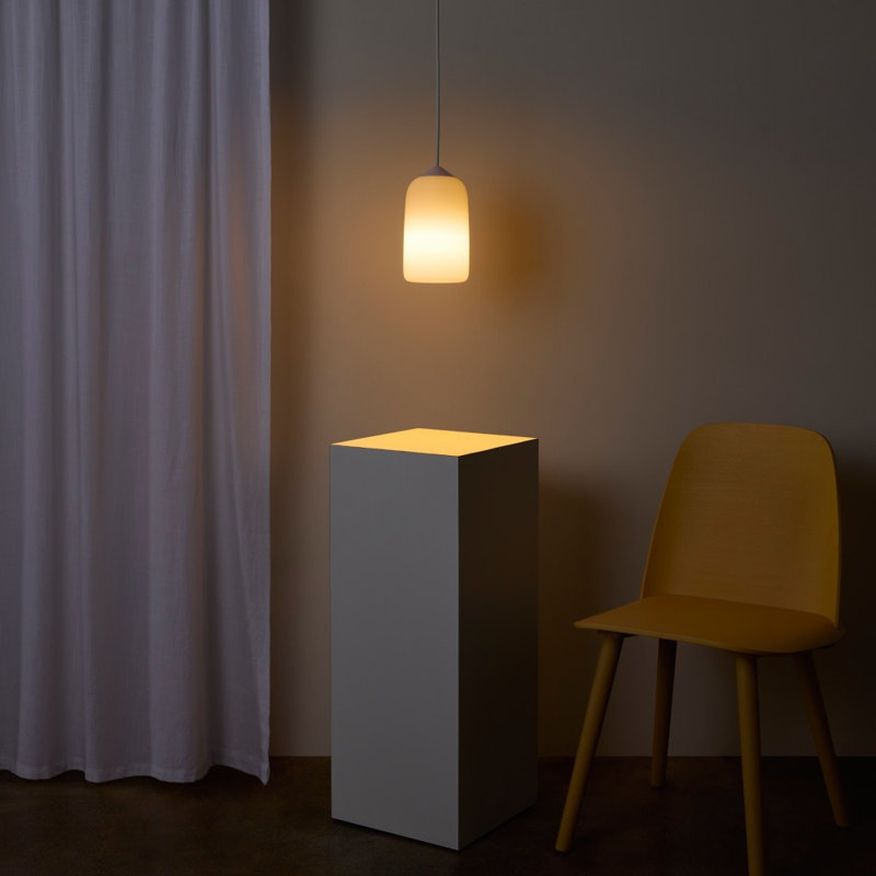 Goby Pendant Light, White, Cobalt, 18" H x 9" W x 5.25" D