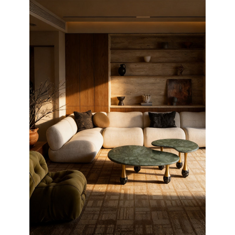 Serra Green Marble End Table