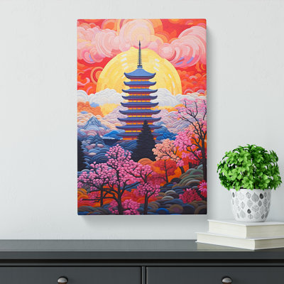 Pagoda Colour Field - Wrapped Canvas