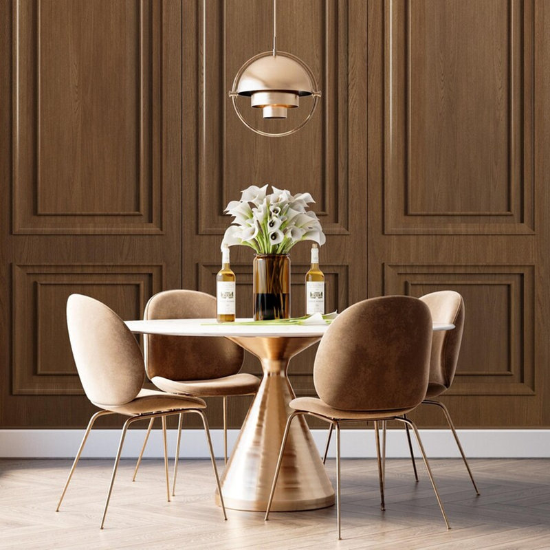 Classic Walnut Wood Panel Wall Mural, 108" L x 96" W