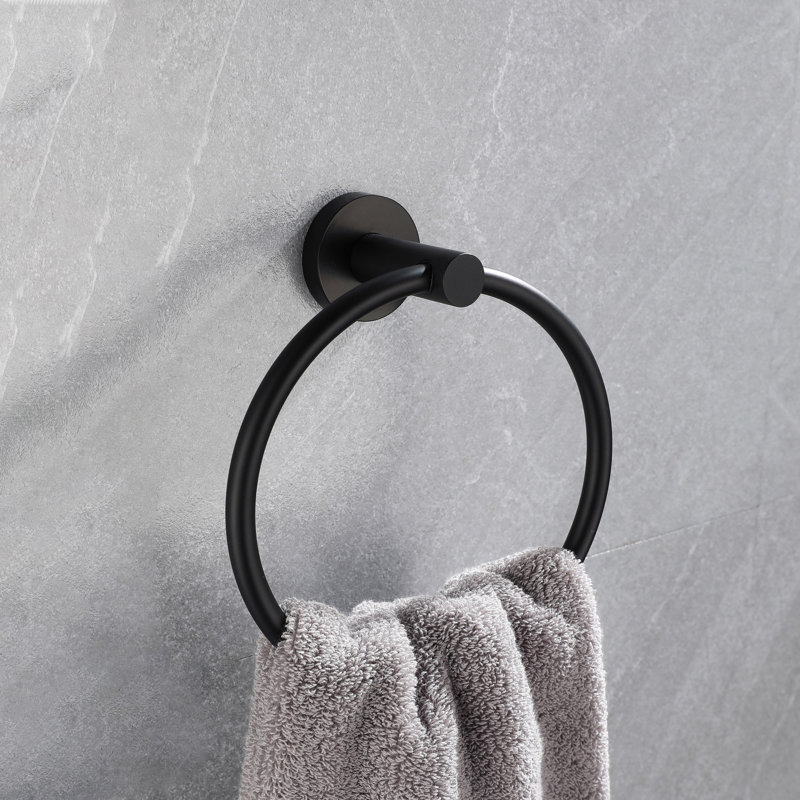 Ensemble de 5 supports à serviettes pour salle de bain, Noir