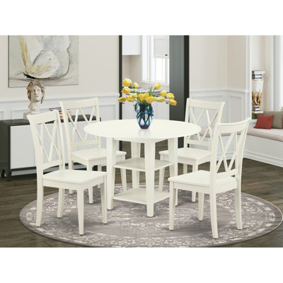 Kuester 3 - Piece Drop Leaf Rubberwood Solid Wood Dining Set by August Grove