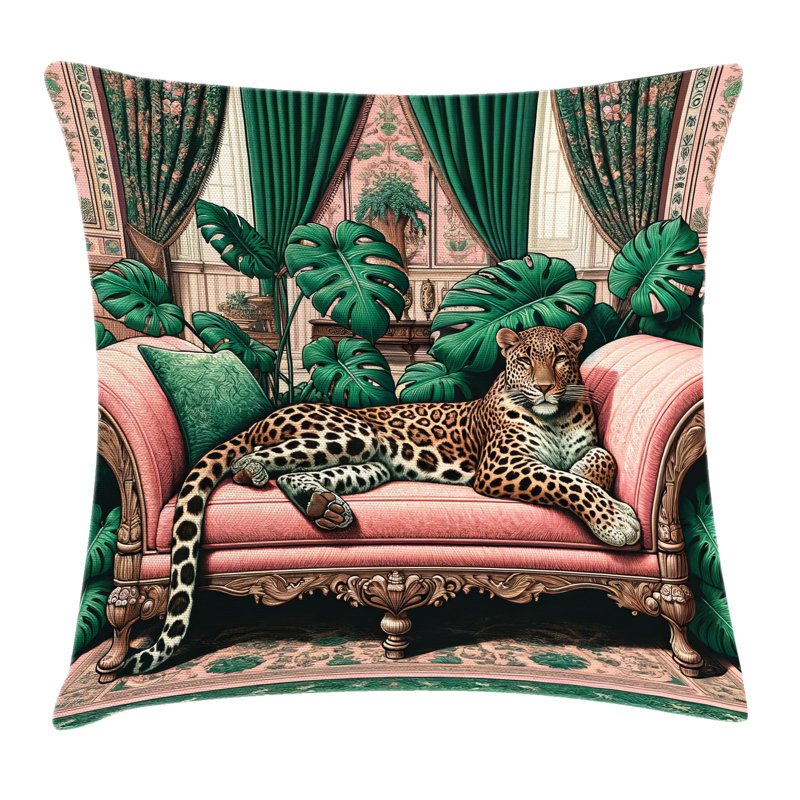 Leopard Pillow Cover, 40"H x 40"W, Square