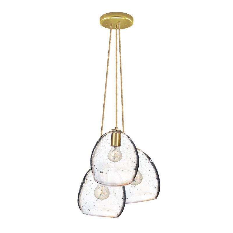 Orb 3 - Light Chandelier, 24" H x 14" W x 14" D, Brass