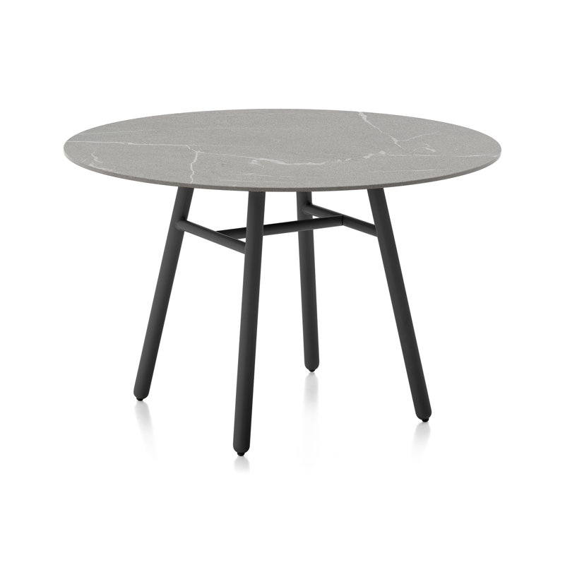 Yo! Table ronde d'extérieur avec pieds en aluminium, Noir mat