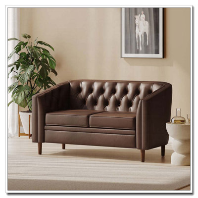 PU Leather 2-Seater Loveseat Sofa
