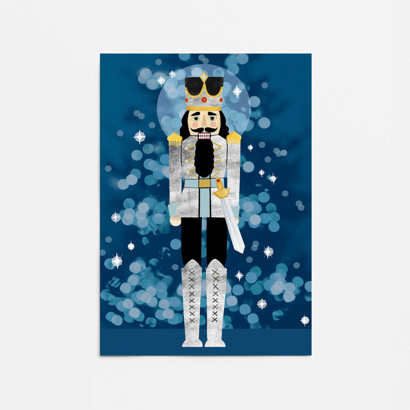 Casse-noisette classique en bleu I, Papier, H 14 po x l 11 po x P 0,1 po