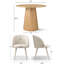 Ensemble de salle à manger rond moderne de 35 po avec 4 chaises de salle à manger rembourrées et une table à piédestal-844464194