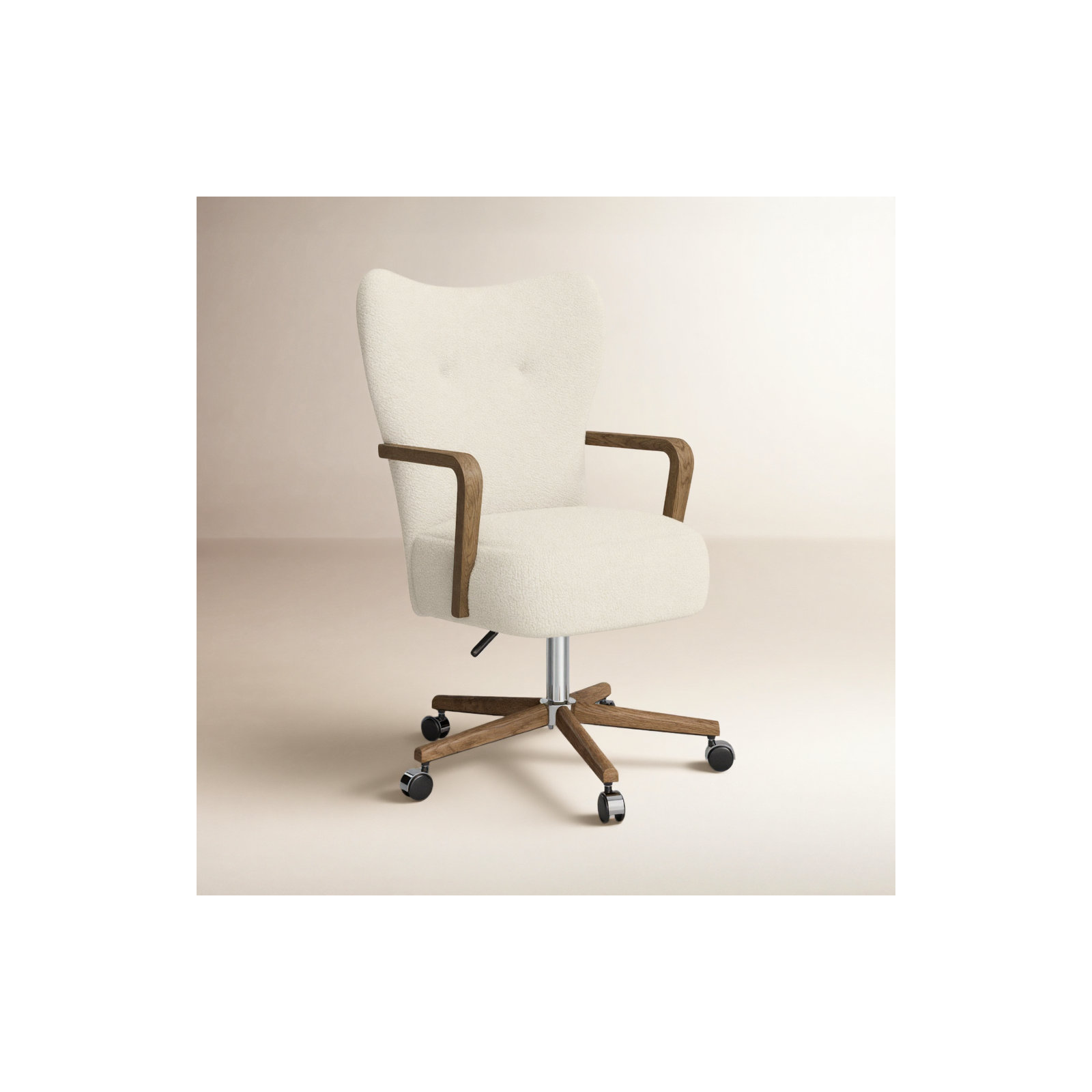Billinghurst Swivel Office Chair, Sheepskin Natural