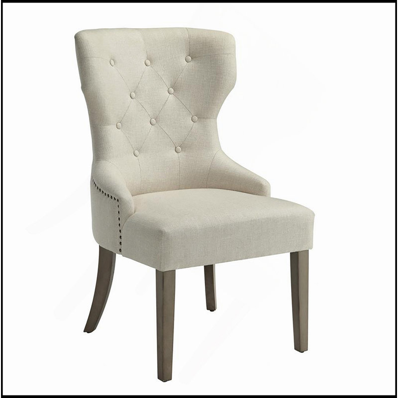  And Rustic Tufted Dining Chair, Beige