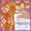 Édredon orange à motif floral-123334765