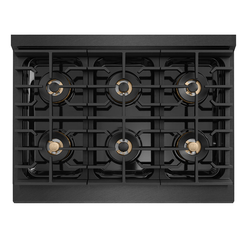 ZLINE Autograph 36" Paramount Dual Fuel Range w/ 6 Burners & Champagne Bronze Accents (SDRZ-36-CB), 5.2 cu ft, 6 burners