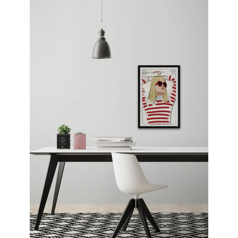 Trendy Red Top by Parvez Taj - Single Picture Frame Painting, 45 cm H x 38 cm W