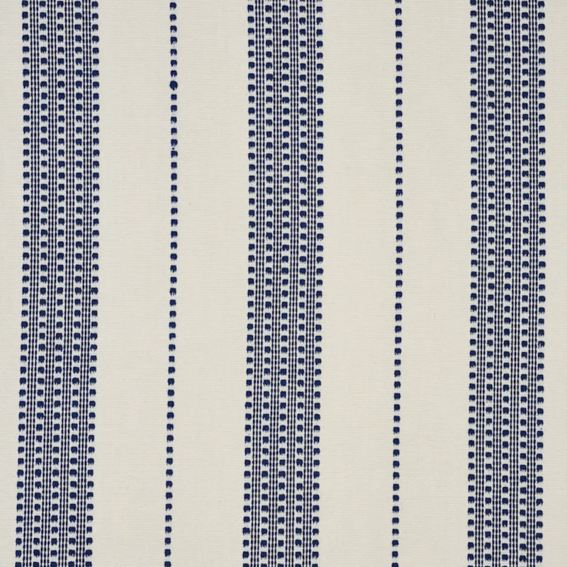 Lubeck Stripe Fabric, Blue/ Dark Blue/ White
