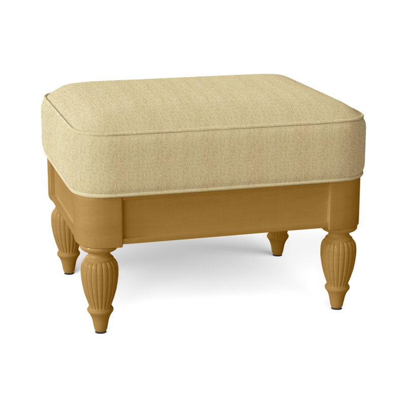 Grand View Upholstered Ottoman, Greystone Finish, Beige Sugar Performance; 0863-93