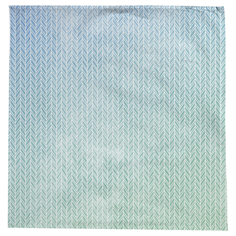 Nappe à motif chevrons Leffel, Bleu / vert