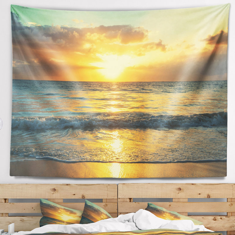 Tapisserie panoramique mer et ciel, H 50 po x l 60 po