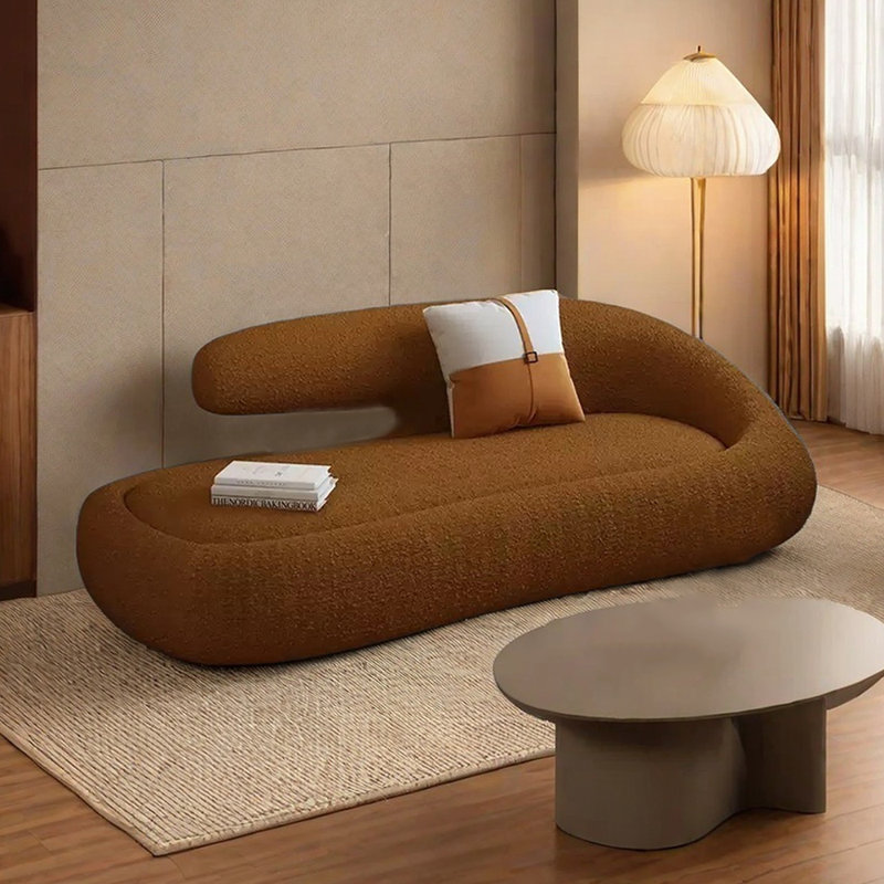 Elegant Bedroom Solid Wood Frame Chaise Lounges, Brown, Right Hand Facing