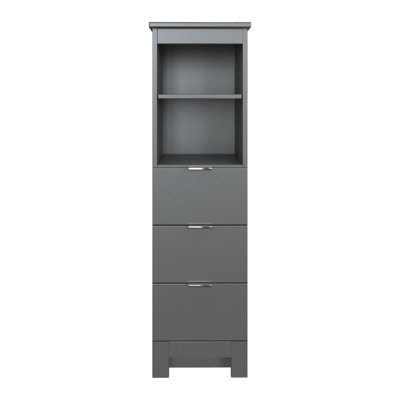 MagickWoods Elenis 14 W X 17 D X 49H Graphite Grey Linen Cabinet